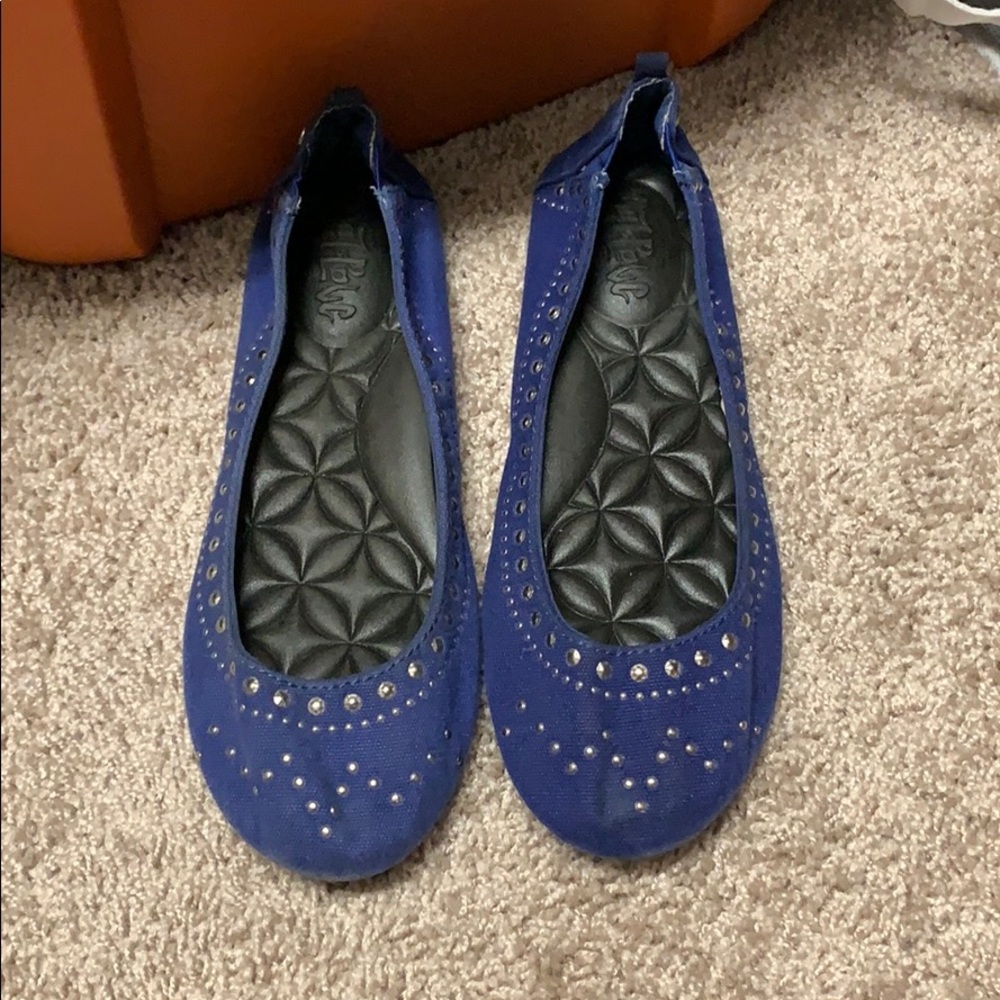 Blue Mad Love Studded Flats